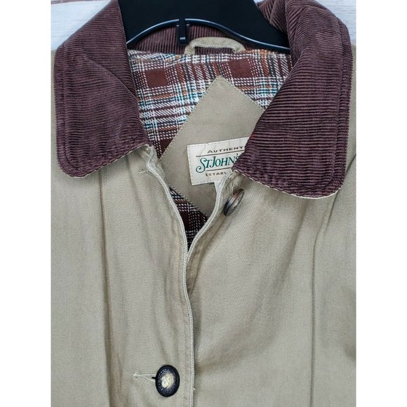 Authentic St Johns Bay Extra Large Brown Plaid Interior Button Up Jacket - Picture 4 of 12